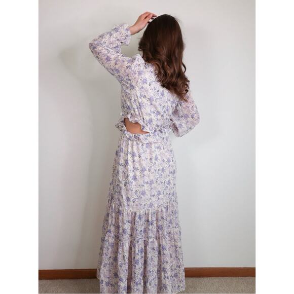 NWT Vici Lush Always A Gal Purple Ruffle Floral Side Cutout Mini Dress Small New - Picture 13 of 13